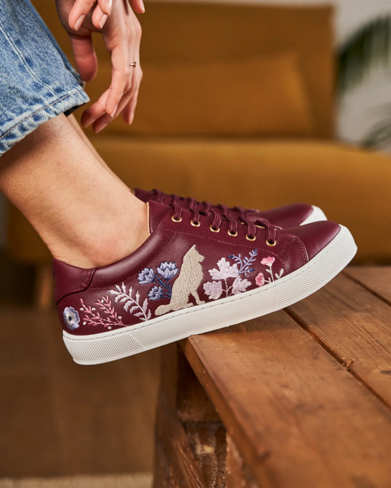 Minuit sur Terre Sneakers<Cannelle Bordeaux