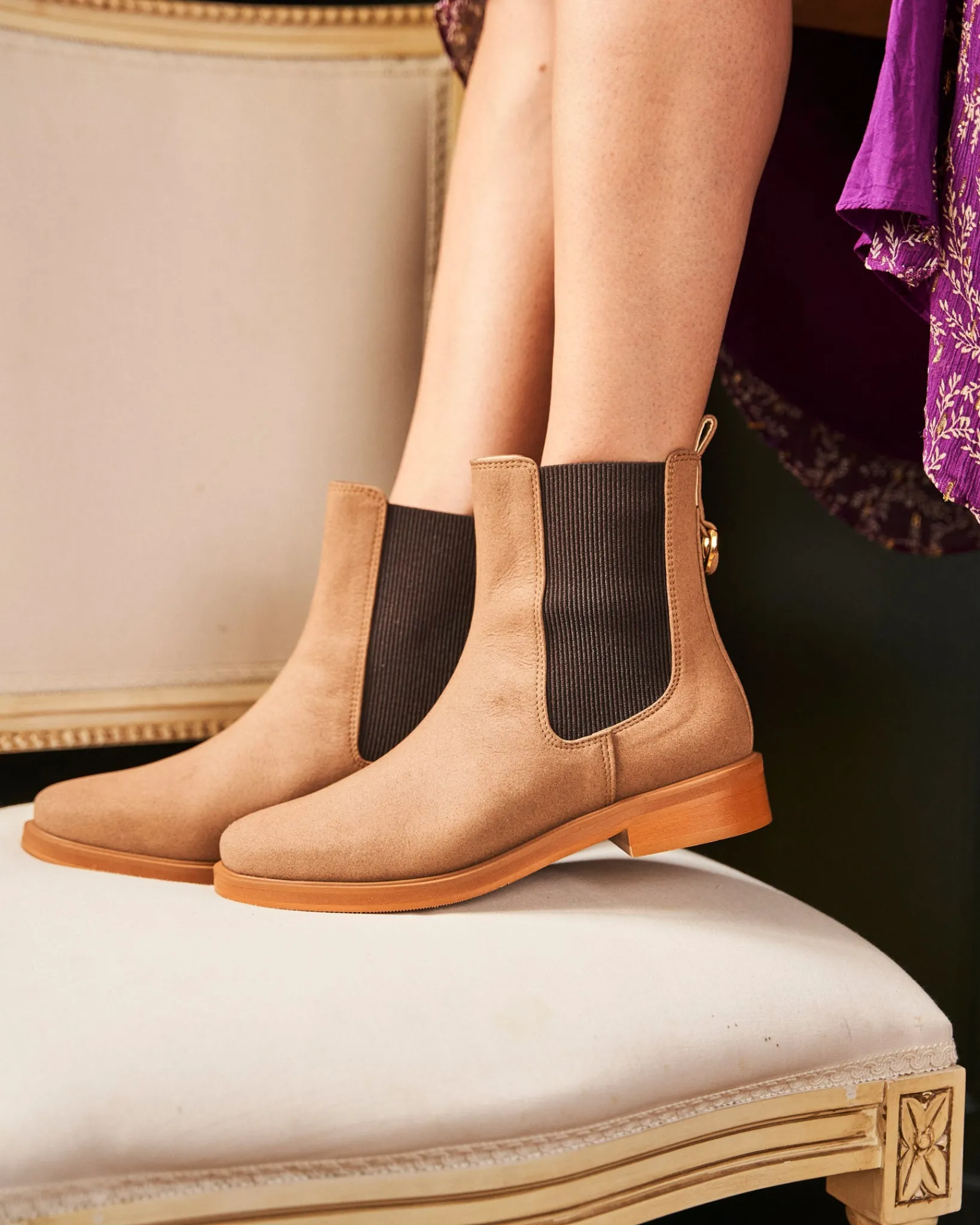 Minuit sur Terre Low Boots<Secret Moka